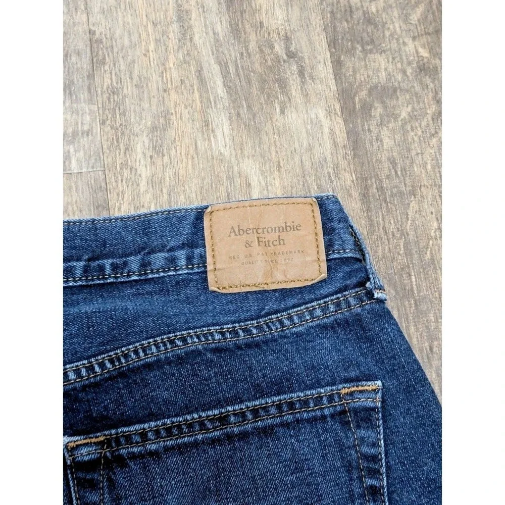 Abercrombie & Fitch Mens Classic Straight Cotton Jeans 32 x34 Dark Wash Indigo‎